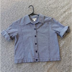 Gingham Button Up Top